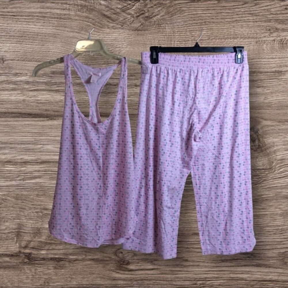 Victorias Secret 2 pc cropped racerback tank pj set. XL. Pink